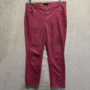 Talbots Straight Leg Corduroy Pant Stretch Pink Women's Size 12 Petite Preppy